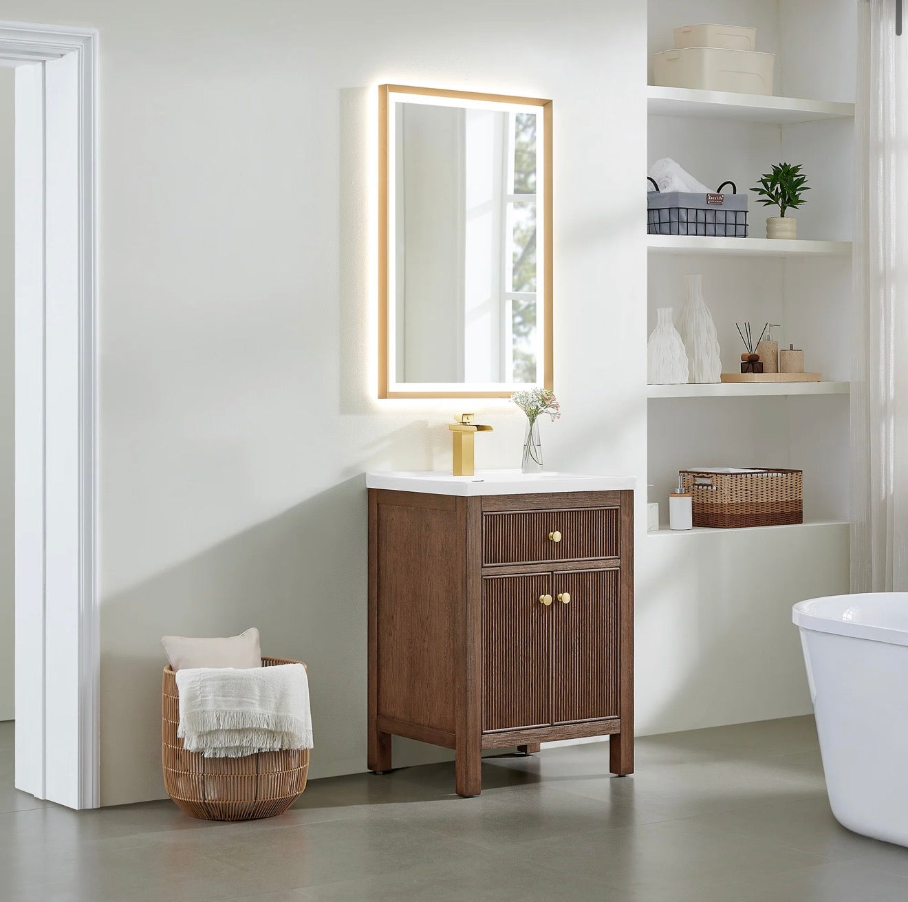 Altair Cerrito 24" Single Bathroom Vanity with White Ceramic Integrated Sink without Mirror