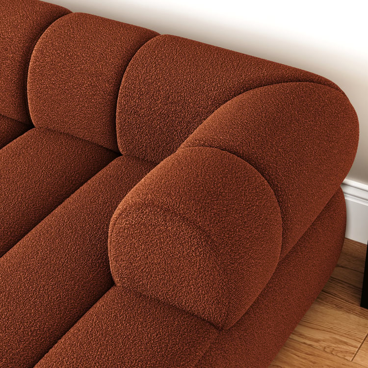 Nimbus 118" 3-Piece Channel Bouclé RUST Sectional Sofa with Chaise