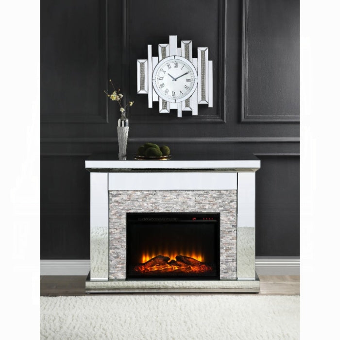 ACME Mirrored & Stone Laksha Fireplace