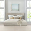Armen Living Abbey Queen Platform Bed Frame in Gray Oak Wood