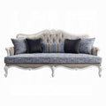ACME Fabric & White Ciddrenar Sofa W/5 Pillows