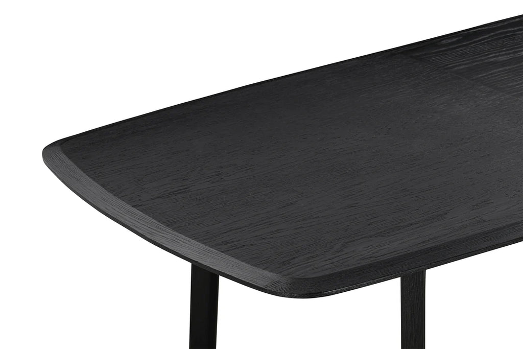 Armen Living Holland Extendable Rectangle 98" Dining Table in Black Brushed Oak