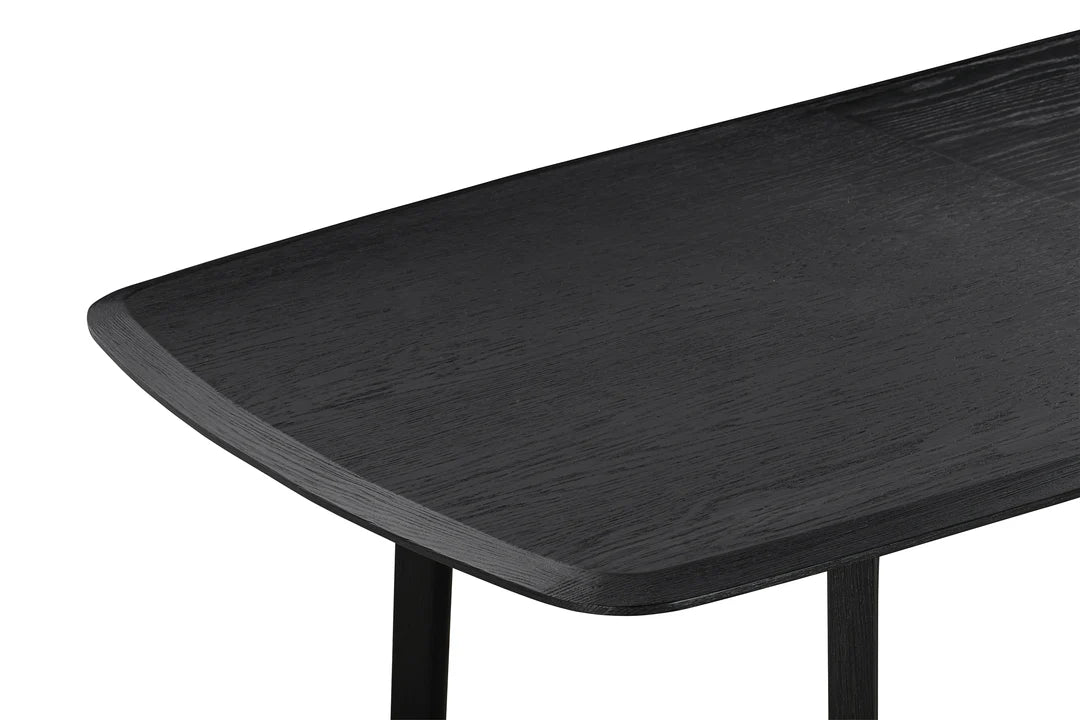 Armen Living Holland Extendable Rectangle 98" Dining Table in Black Brushed Oak