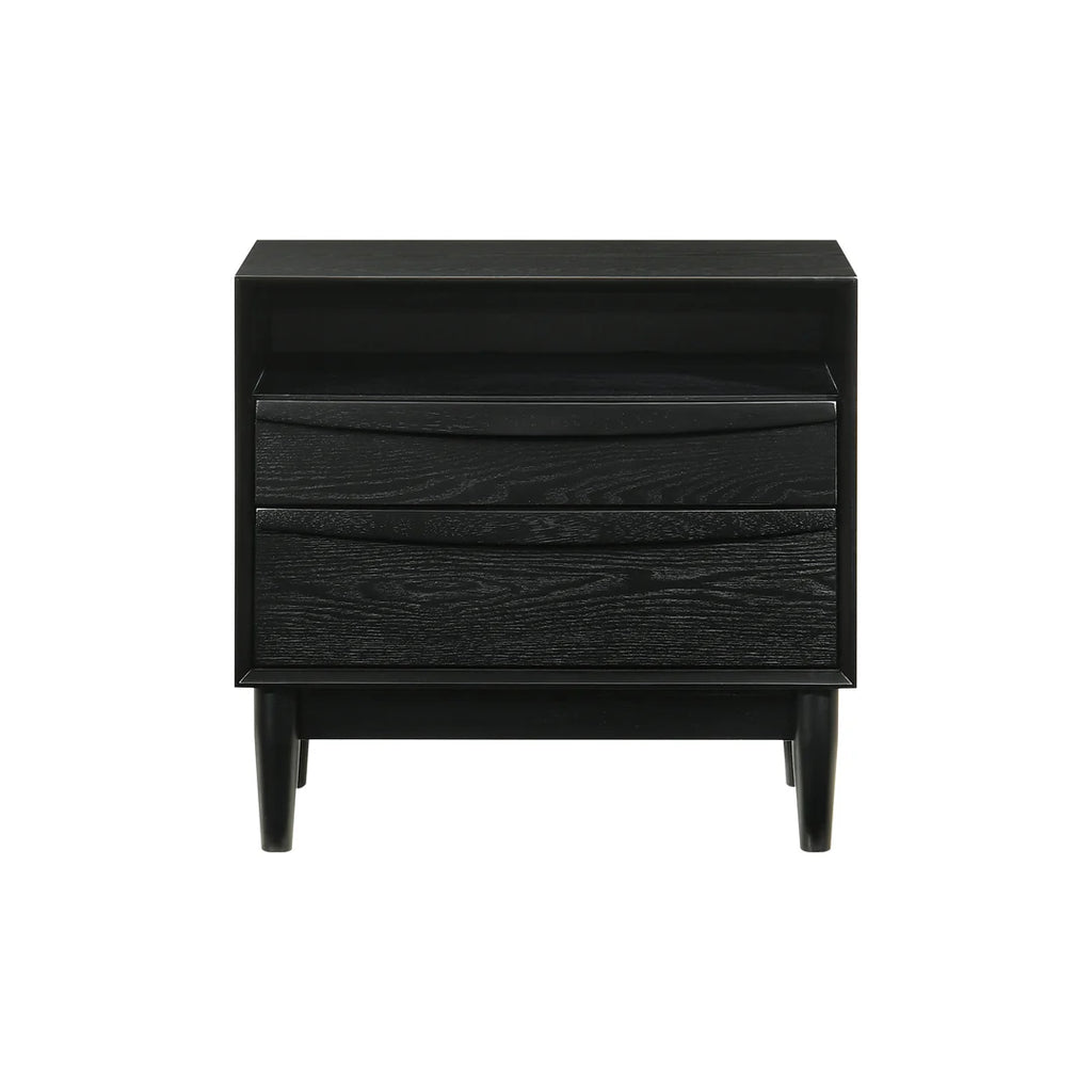 Armen Living Artemio King 3 Piece Wood Bedroom Set in Black Finish
