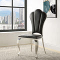 ACME Black Synthetic Leather Cyrene Side Chair (Set-2)