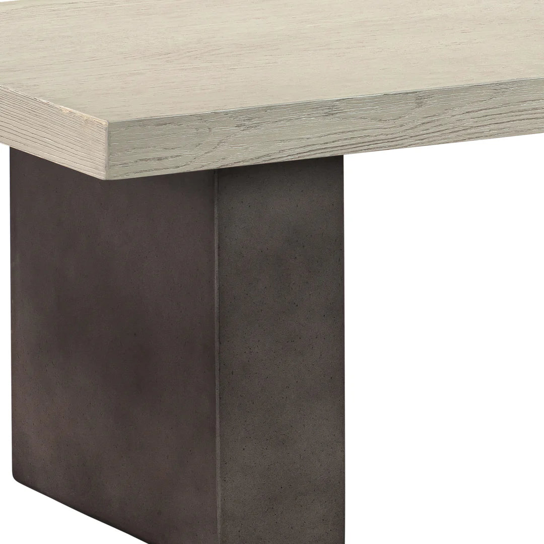 Armen Living  Abbey Concrete and Gray Oak Wood Dining Table