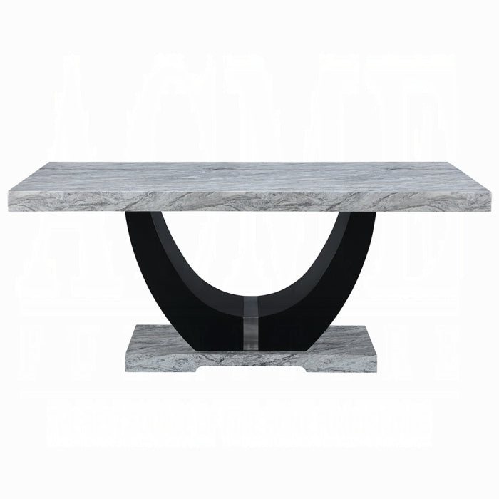 ACME Engineered Stone & Black Caralin Dining Table