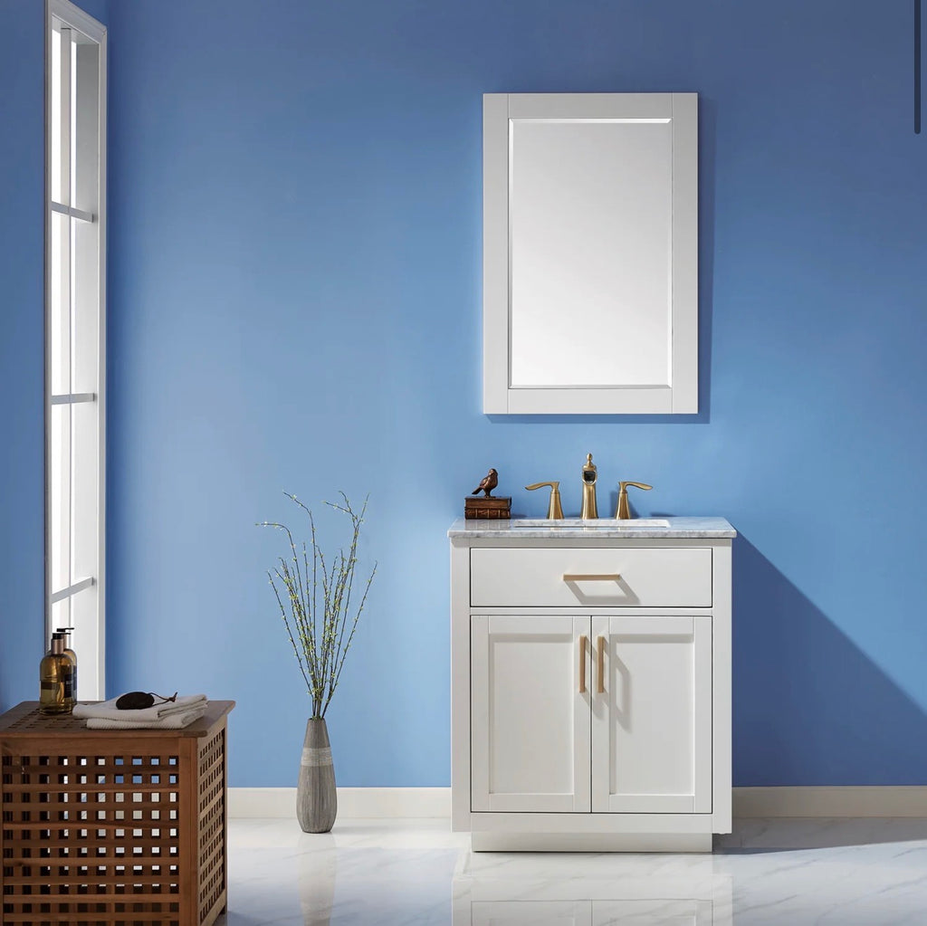 Altair Ivy 30" Single Bathroom Vanity Set and Carrara Marble Countertop