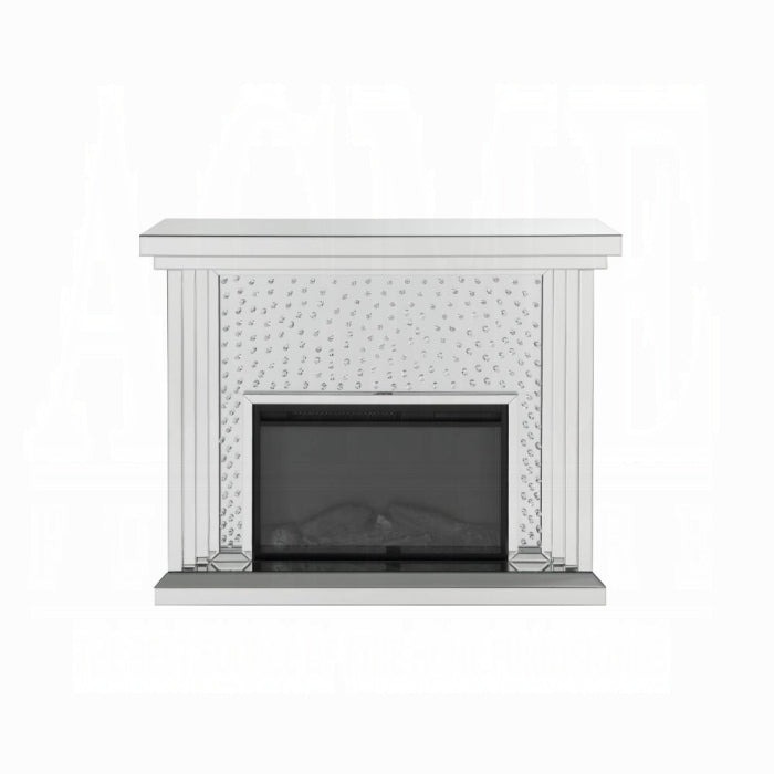 ACME Mirrored & Faux Crystals Nysa Fireplace