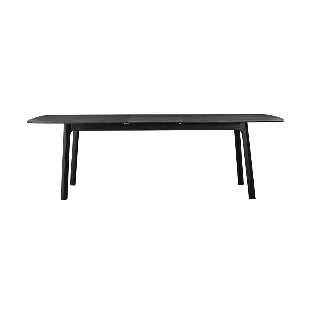 Armen Living Holland Extendable Rectangle 98" Dining Table in Black Brushed Oak