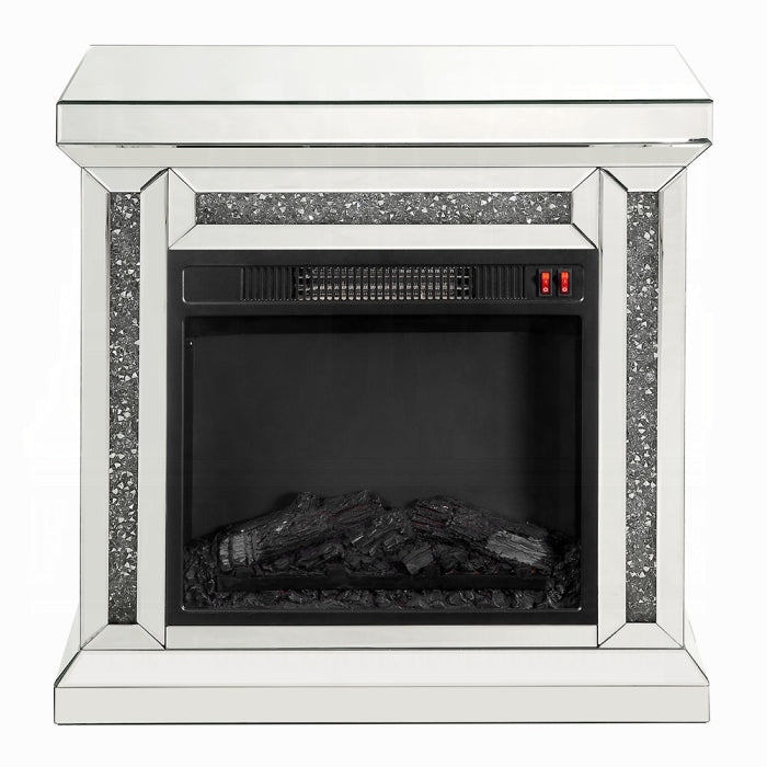 ACME Mirrored & Faux Diamonds Noralie Fireplace