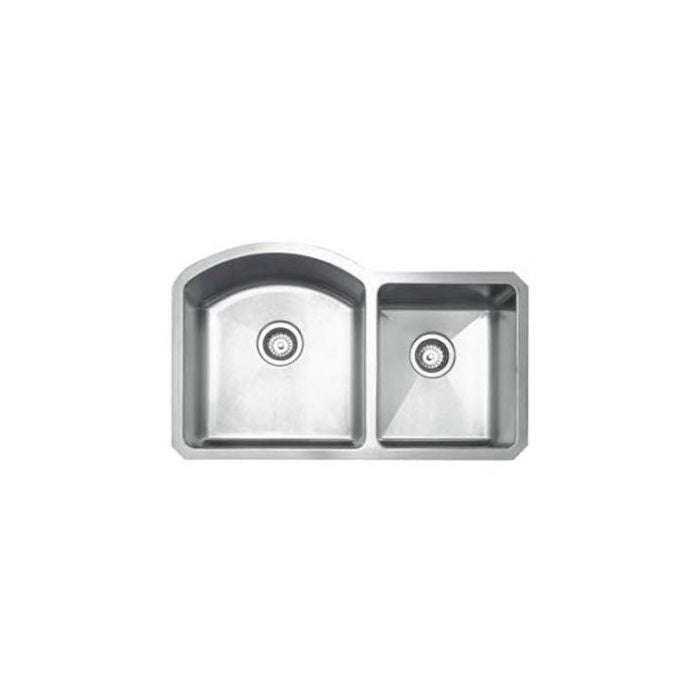 Whitehaus Noah's Collection Brushed Stainless Steel Chefhaus Series Double Bowl Undermount Sink
