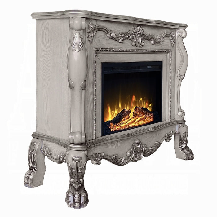 ACME Vintage Bone White Dresden Fireplace