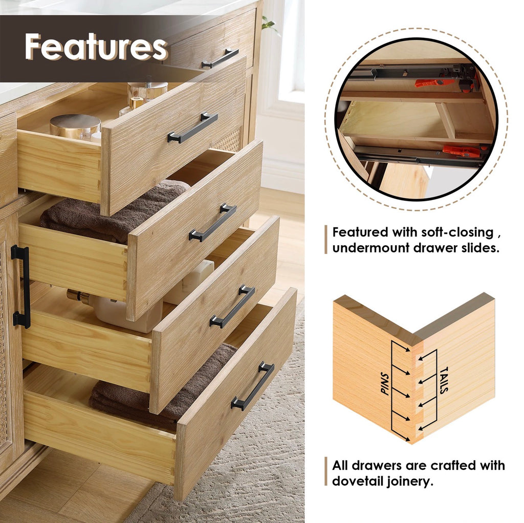 Altair Solana 36" Single Bathroom Vanity in Weathered Fir with Calacatta White Quartz Countertop