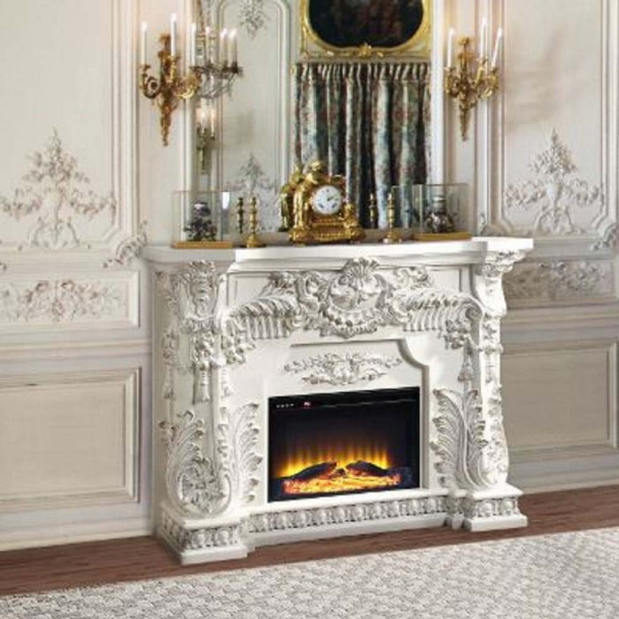 ACME Antique White  Adara Fireplace