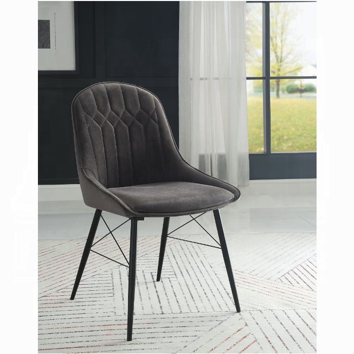 ACME Gray Abraham Side Chair (Set-2)