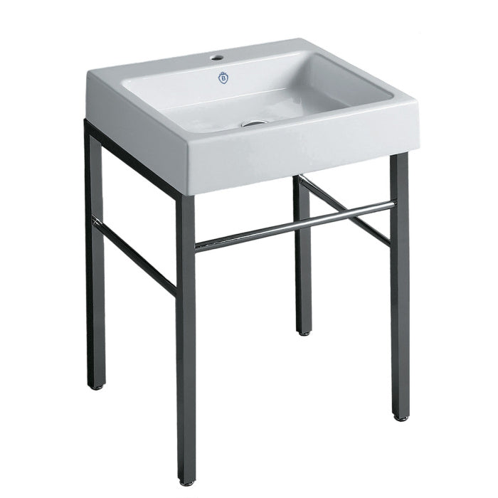 Whitehaus Britannia Large Rectangular Sink Console with Front towel Bar and No Hole Drill