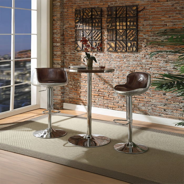 ACME Brown Brancaster Adjustable Stool W/Swivel