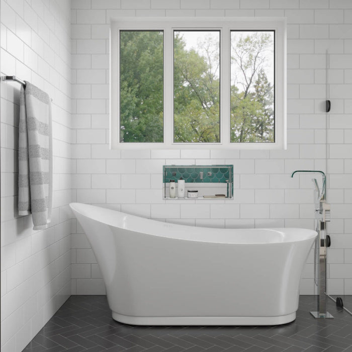 EAGO 6 Foot White Free Standing Air Bubble Bathtub