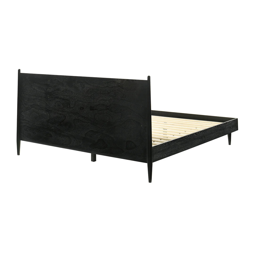 Armen Living Artemio King 3 Piece Wood Bedroom Set in Black Finish