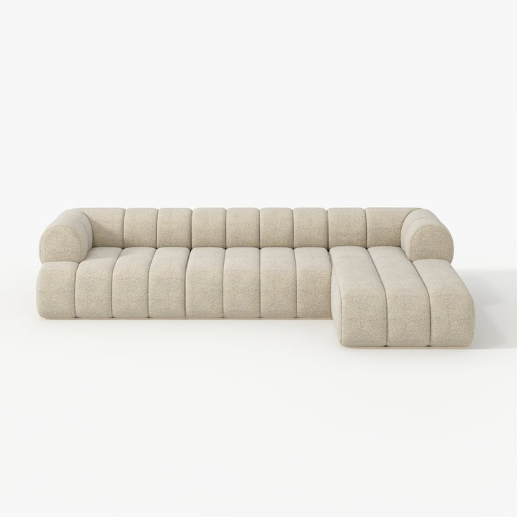 Nimbus 118" 3-Piece Channel Chenille Oatmeal Sectional Sofa with Chaise