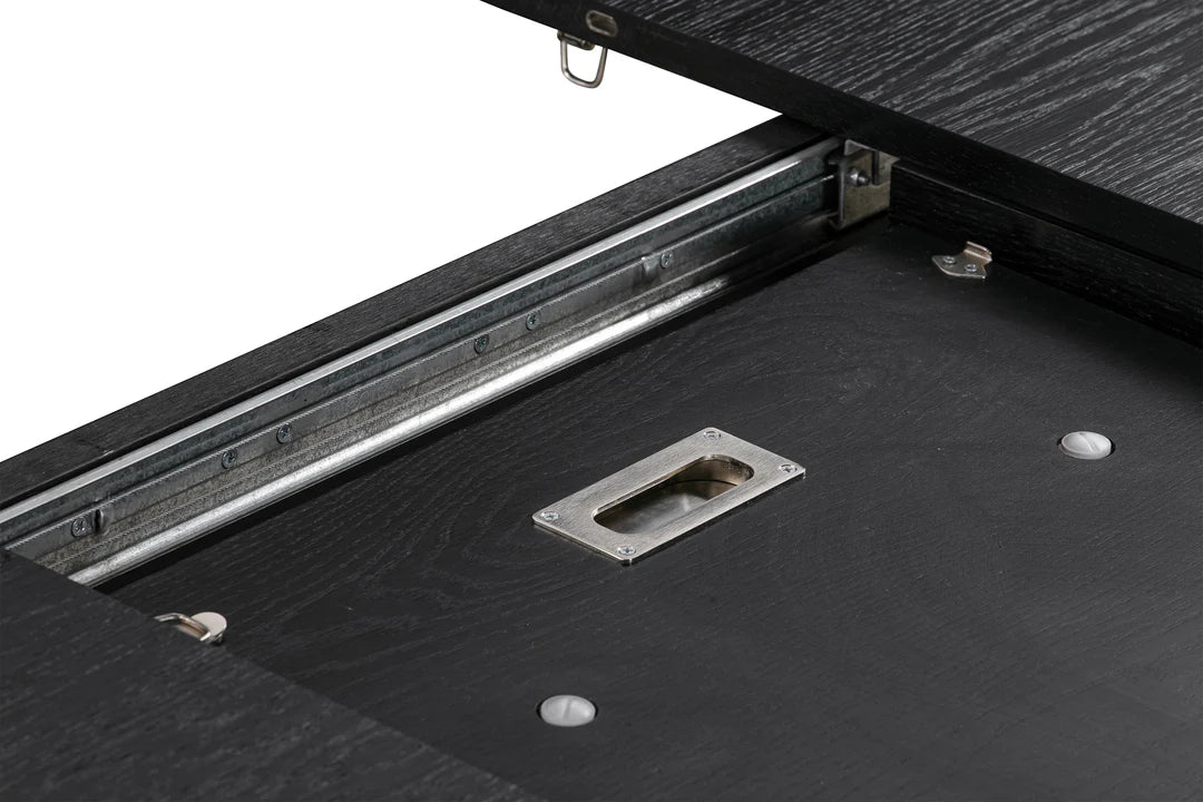 Armen Living Holland Extendable Rectangle 98" Dining Table in Black Brushed Oak