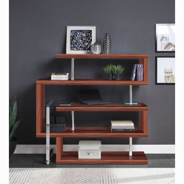 ACME Brown Buck II Writing Desk W/Bookshelf