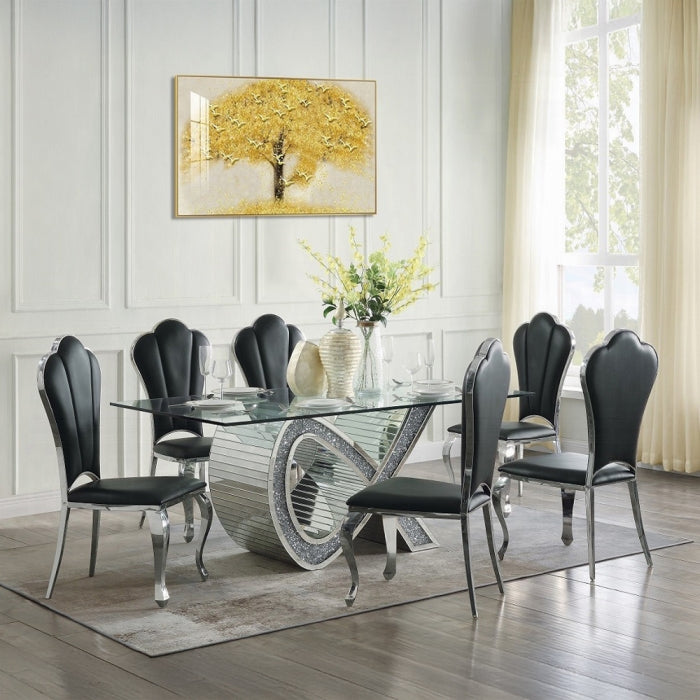 ACME Black Synthetic Leather Cyrene Side Chair (Set-2)