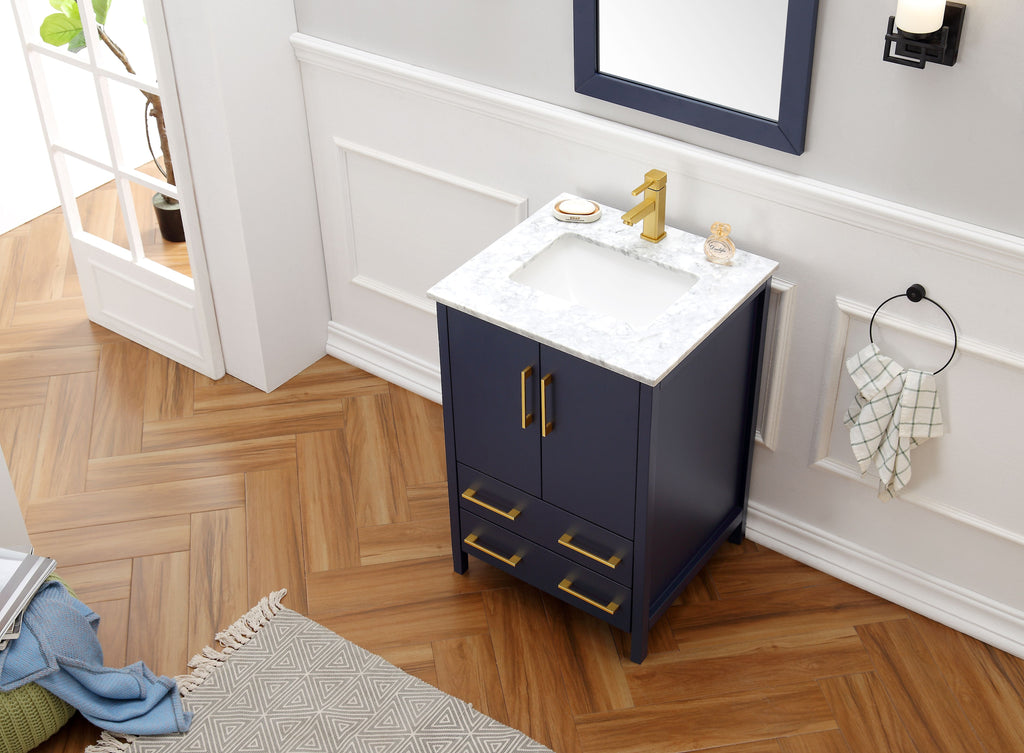 Legion Furniture Blue Solid Wood Sink Vanity WITH Mirror -NO Faucet