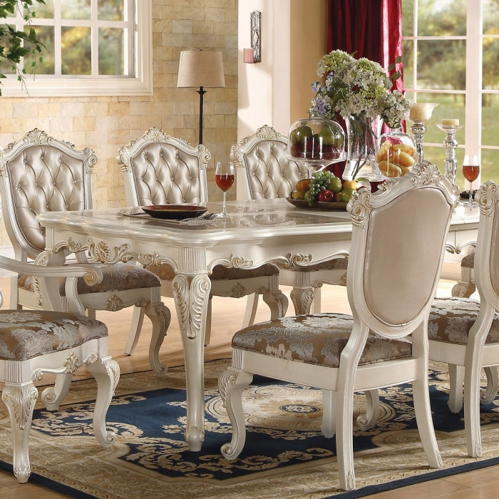 ACME Pearl White Chantelle Dining Table