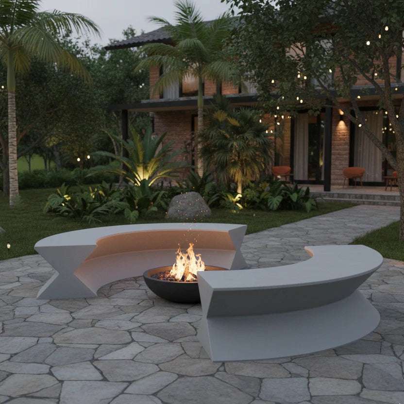KONKRETUS Fungi Circular Bench A – Handcrafted Concrete K1 Bench