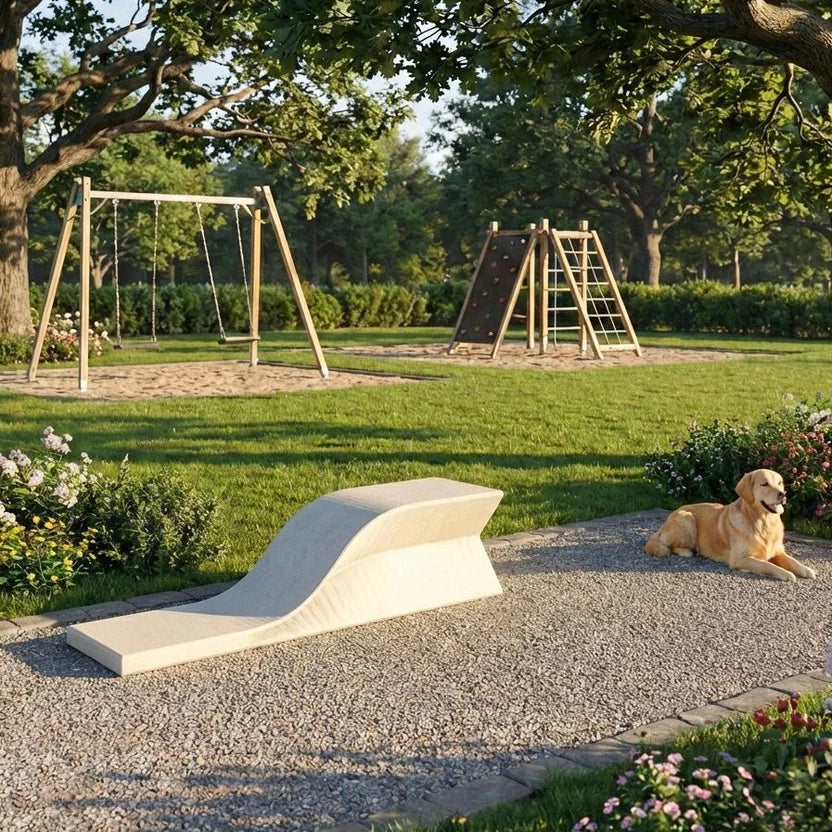 KONKRETUS Fungi End Bench – Handcrafted Concrete K1 Bench