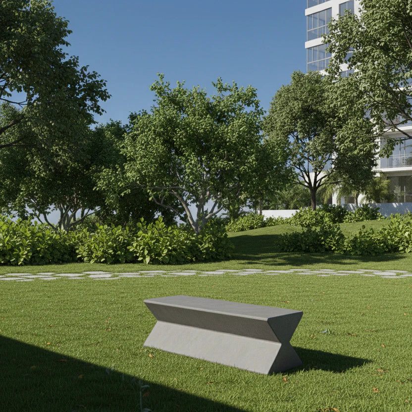 KONKRETUS Fungi Lineal Bench A – Handcrafted Concrete K1 Bench