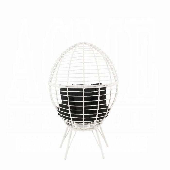 ACME Black & White Galzed Patio Lounge Chair