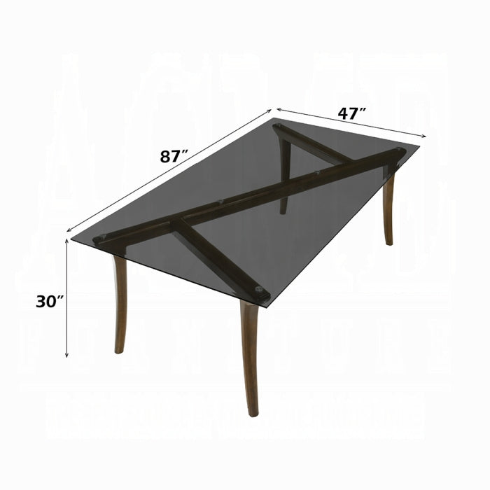 ACME Glass Top & Vintage Oak Danzel Dining Table