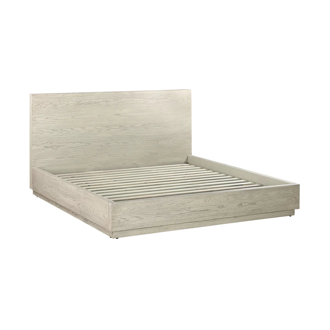 Armen Living Abbey Queen Platform Bed Frame in Gray Oak Wood