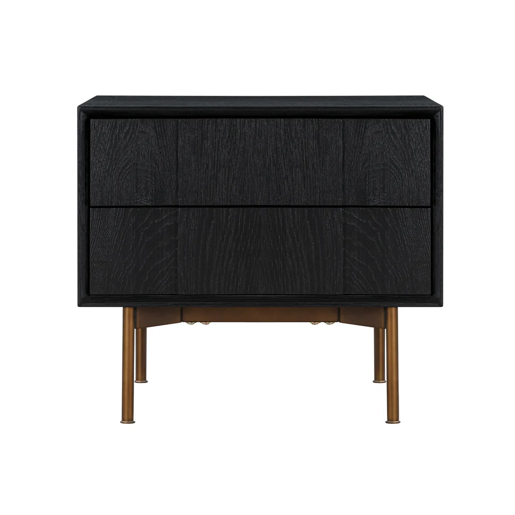 Armen Living Carnaby 3-Piece Bedroom Set in Black Brushed Oak