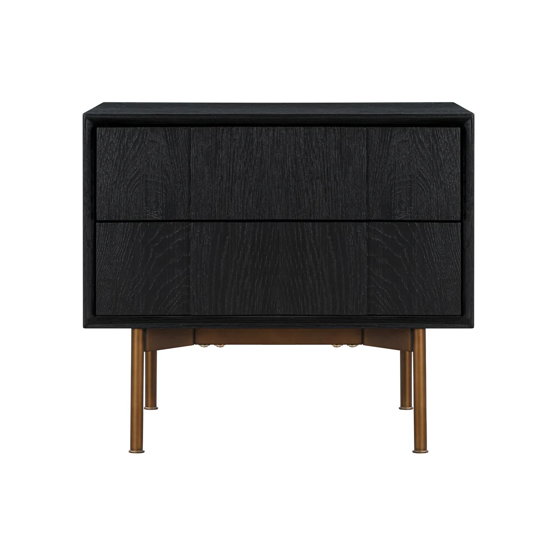 Armen Living Carnaby 3-Piece Bedroom Set in Black Brushed Oak