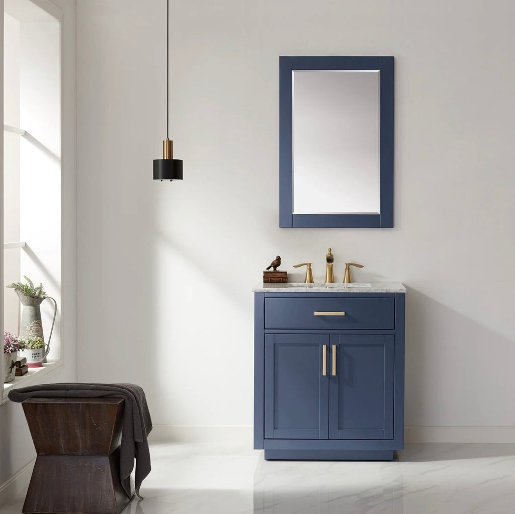 Altair Ivy 30" Single Bathroom Vanity Set and Carrara Marble Countertop