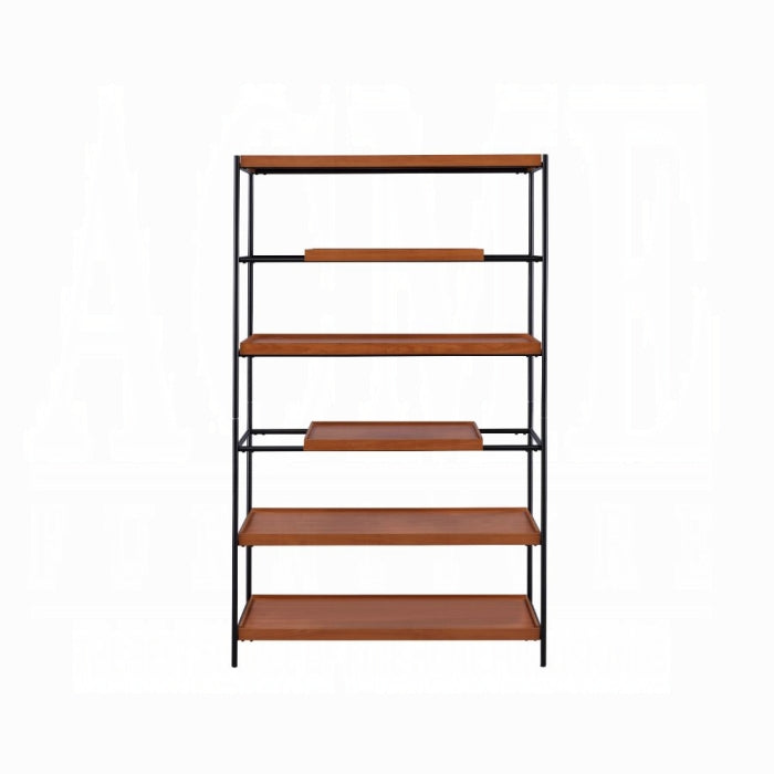 ACME Honey Oak & Black Oaken Bookshelf