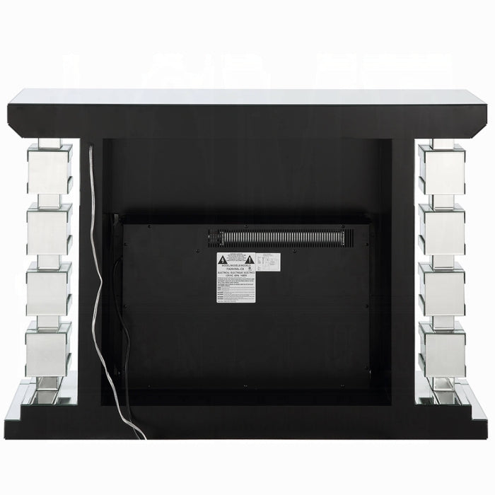ACME Mirrored & Faux Diamonds Noralie Fireplace W/Bluetooth