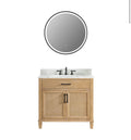 Altair Solana 36" Single Bathroom Vanity in Weathered Fir with Calacatta White Quartz Countertop
