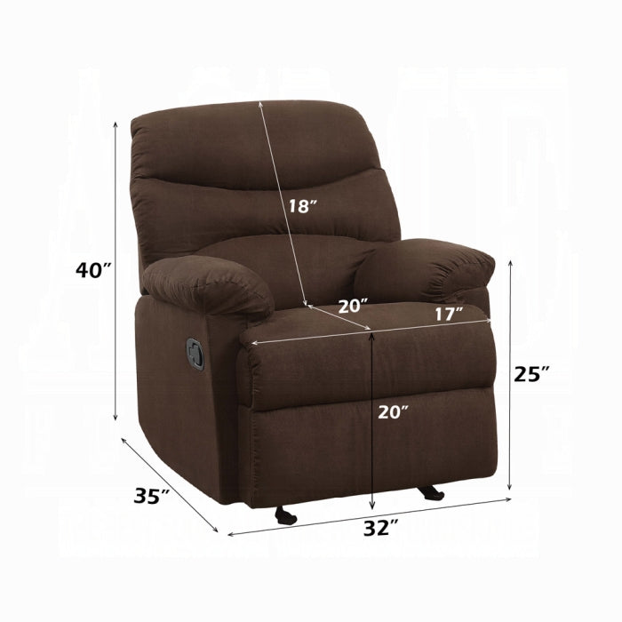 ACME Chocolate Arcadia Motion Glider Recliner