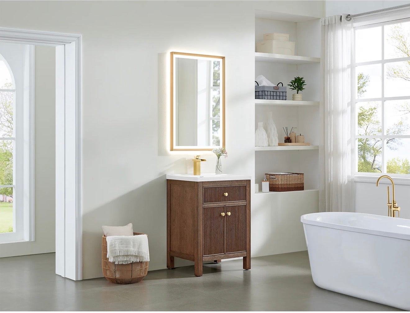 Altair Cerrito 24" Single Bathroom Vanity with White Ceramic Integrated Sink without Mirror