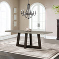 Armen Living Elodie Gray Concrete and Dark Gray Oak Rectangle Dining Table