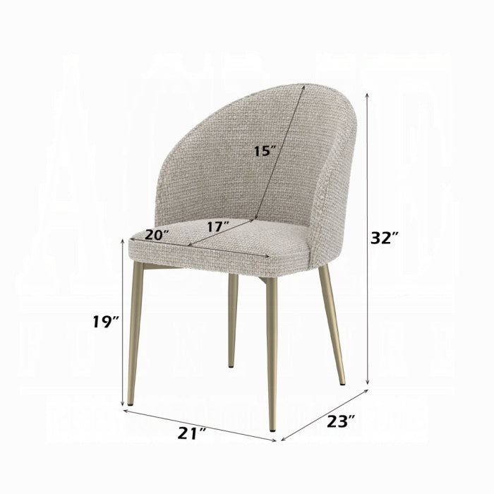 ACME Champange Cora Side Chair (Set-2)