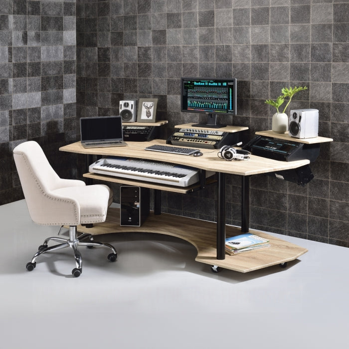 ACME Oak Eleazar 83" Music Studio Desk