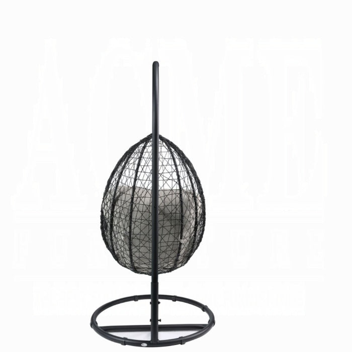 ACME Beige Fabric & Black Simona Hanging Chair