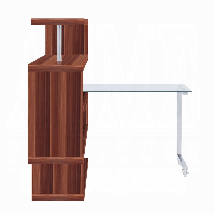 ACME Brown Buck II Writing Desk W/Bookshelf