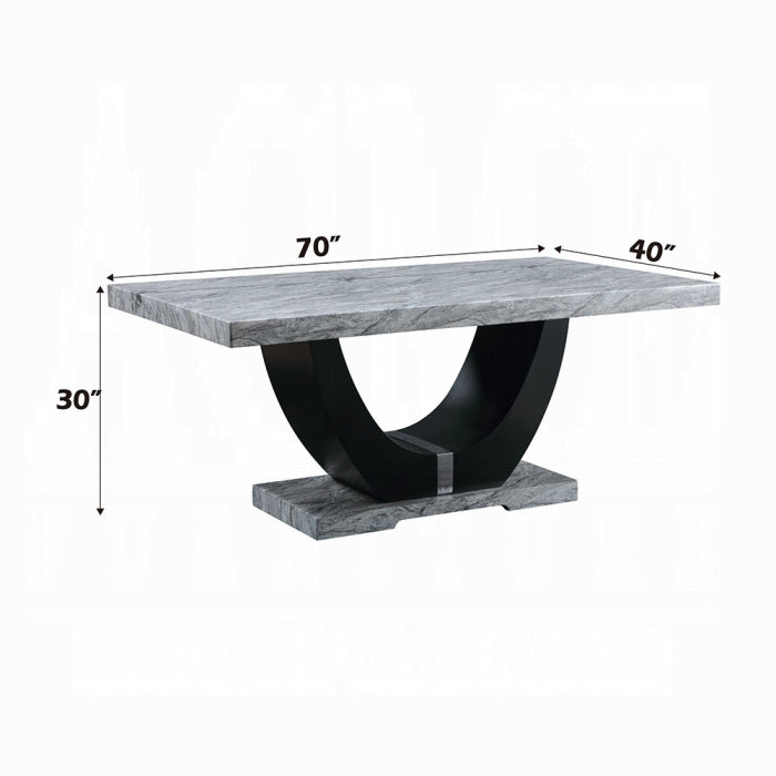ACME Engineered Stone & Black Caralin Dining Table
